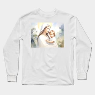 Madonna with Child Jesus Long Sleeve T-Shirt